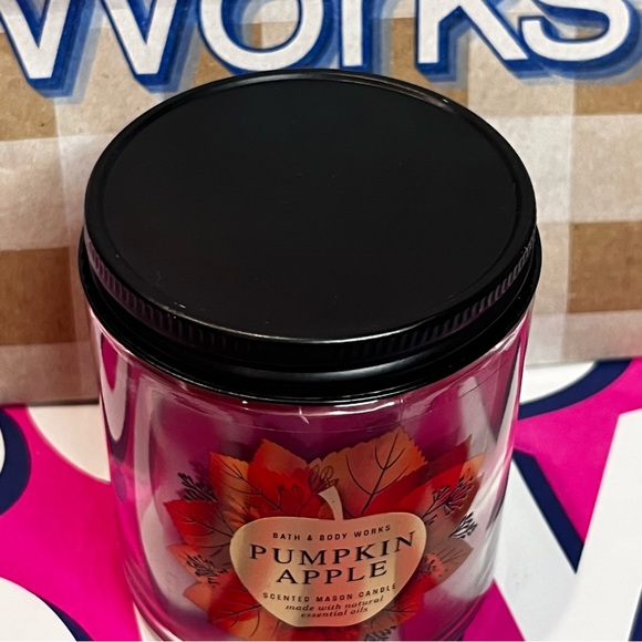Pumpkin Apple mason single wick candle bath & body works (bundle for a discount) - Picture 3 of 5